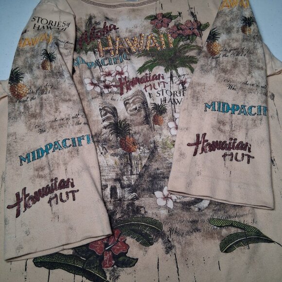 CJ Banks Hawaii Shirt Plus Size 1X Y2K Aloha Polynesian All Over Print Tiki - Picture 9 of 16
